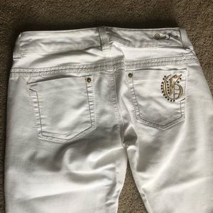 Guess jeans white gold starlet slim boot size 29